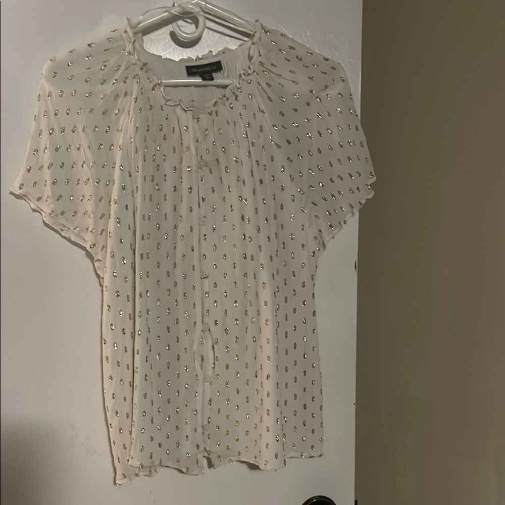 White and Gold Women's Top